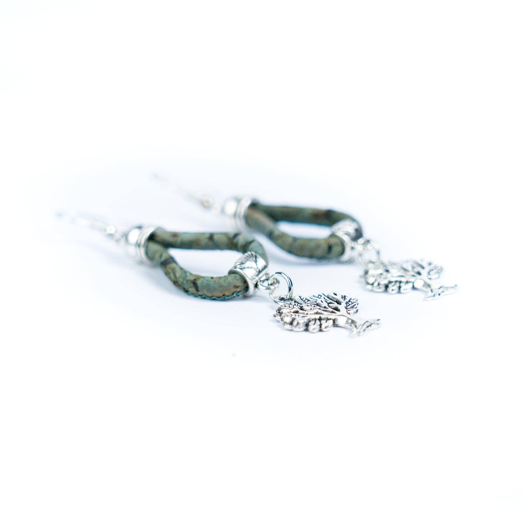 Tree cork Handmade women's earrings