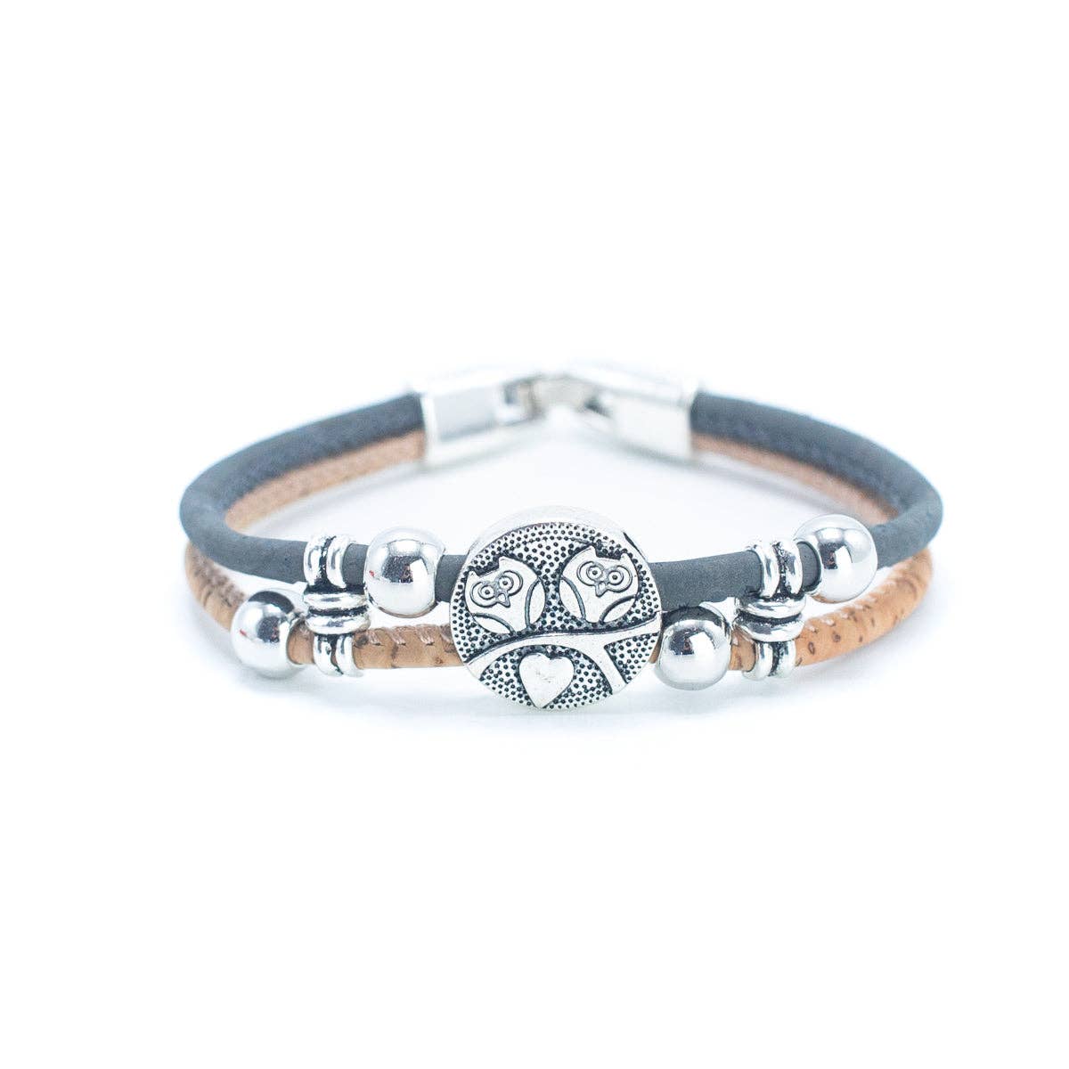 Rose Bead & Colorful Cork Bracelet