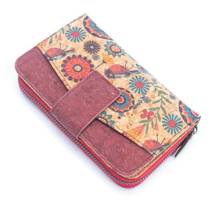 Rose cork wallet and  Card Holder w/ Mini-Flap