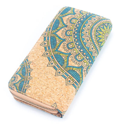 Natural Cork Mandala Pattern Women's Long Wallet/Cardholder