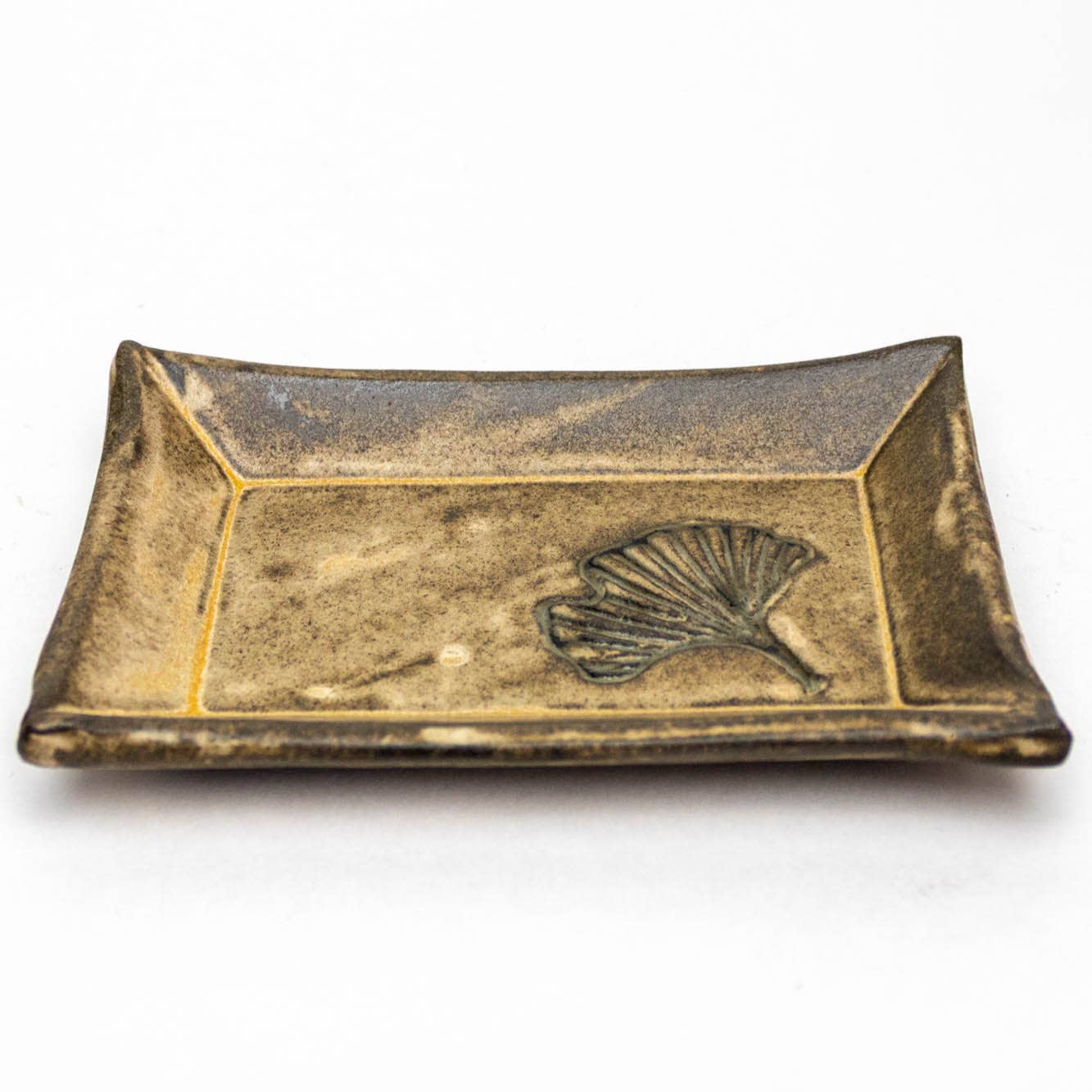Ginkgo Leaf Beige Trinket Dish