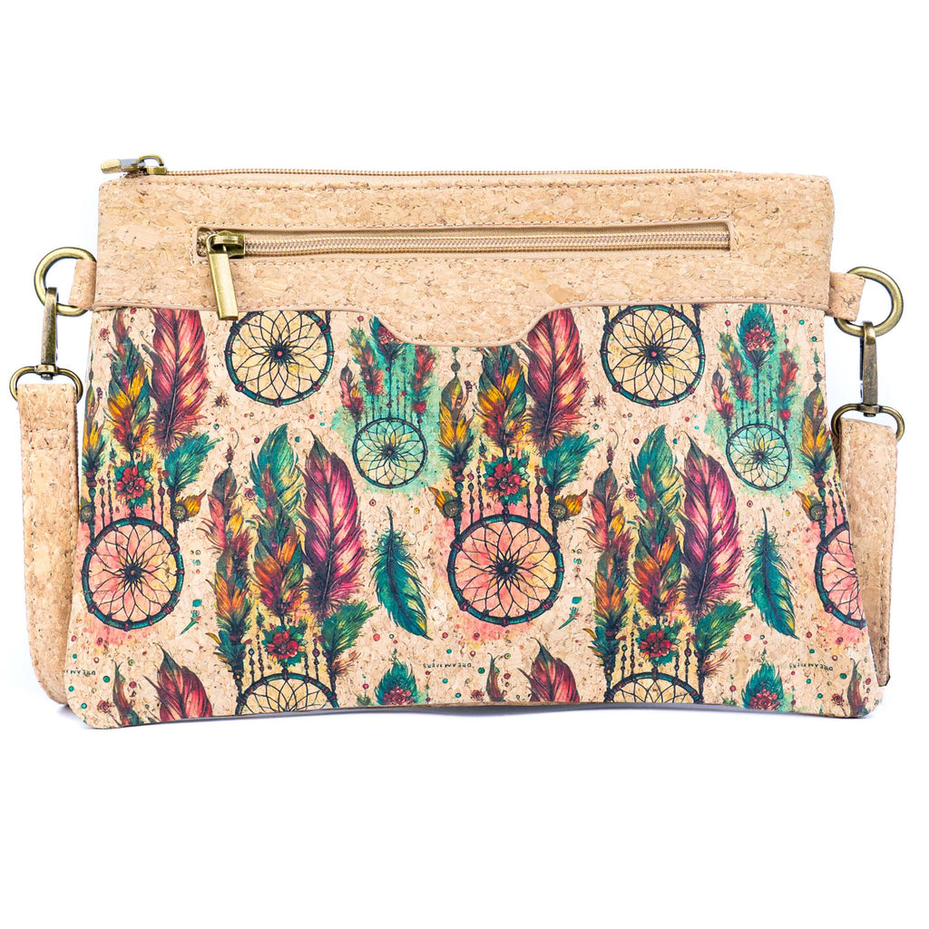 Printed Natural Cork Crossbody Bag & Clutch
