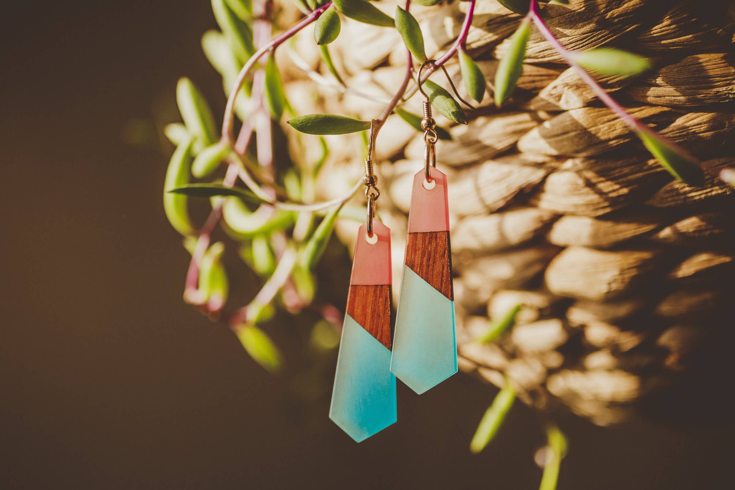 Angelica Wooden & Resin Earrings