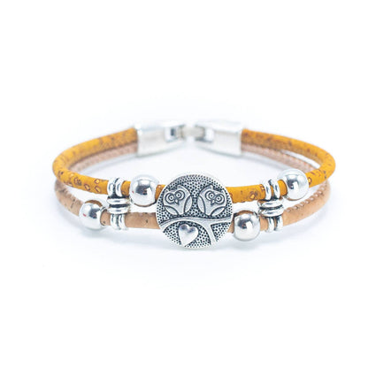 Rose Bead & Colorful Cork Bracelet