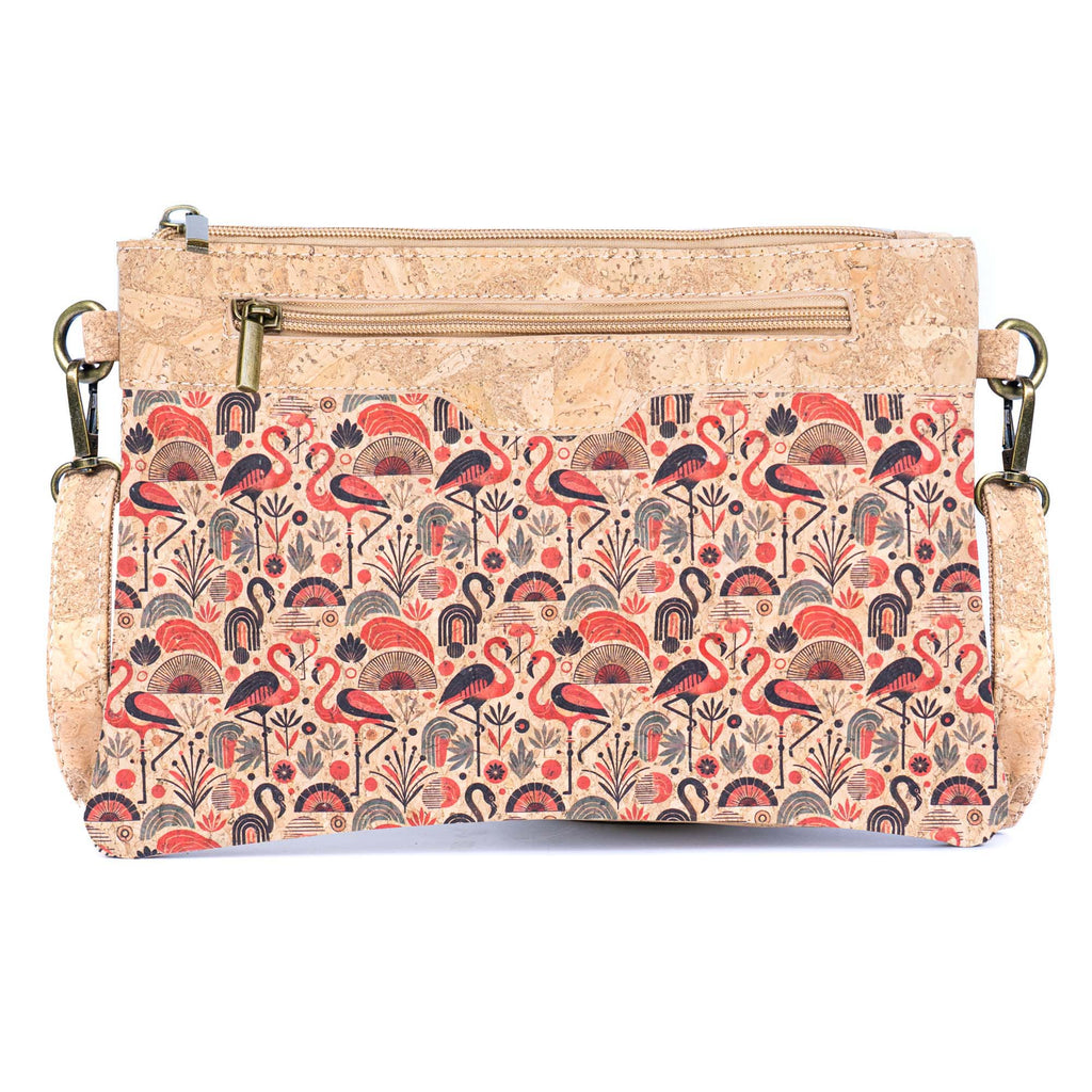 Printed Natural Cork Crossbody Bag & Clutch