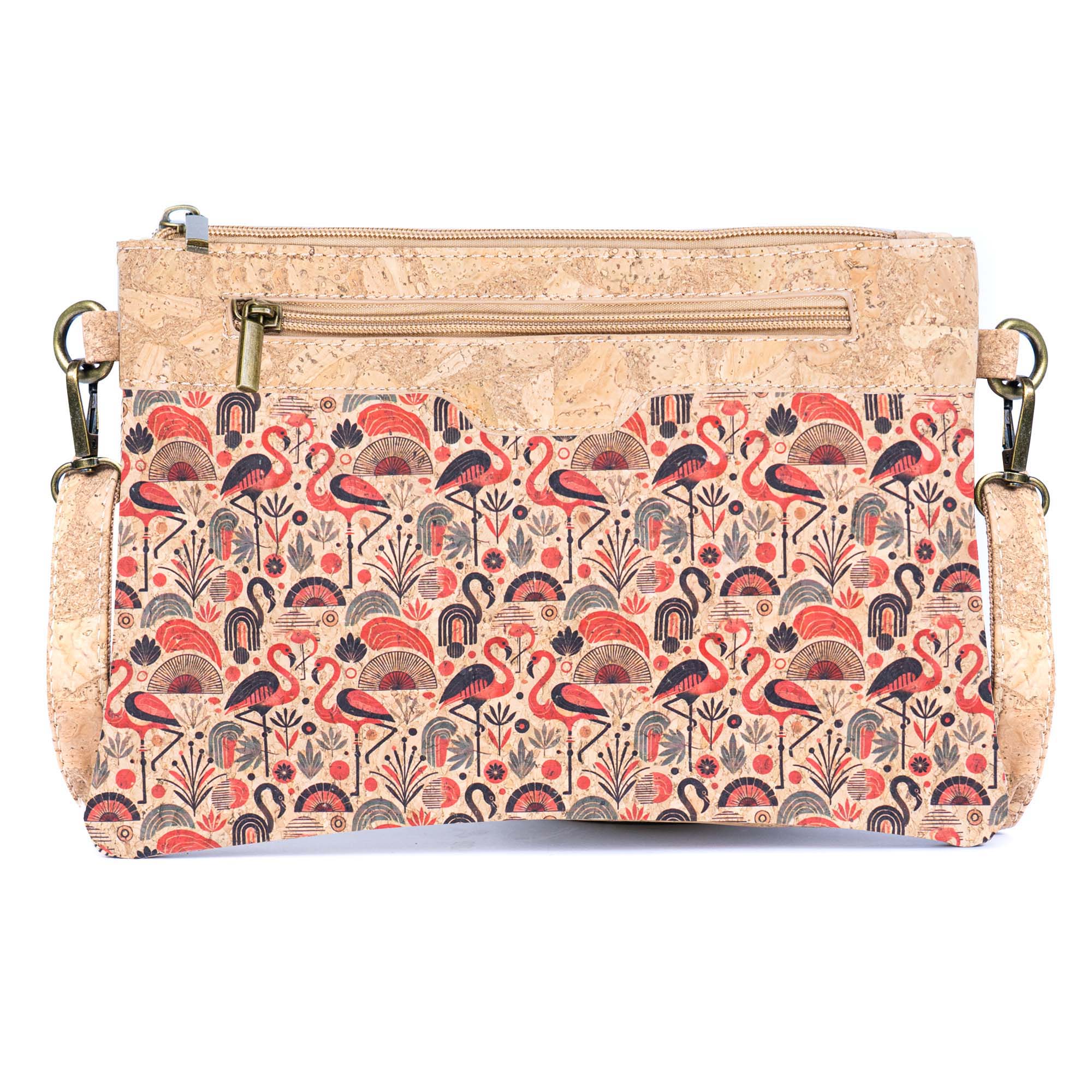 Printed Natural Cork Crossbody Bag & Clutch