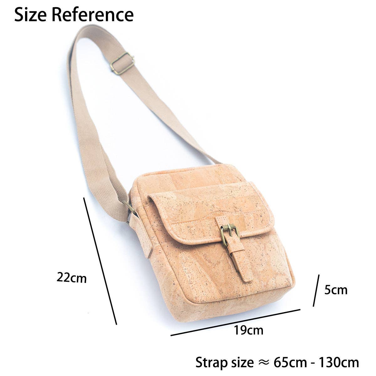 Natural Cork Men's Crossbody Bag Magnetic Closure