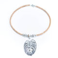Tropical leaf handmade Cork Necklace