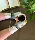 Fingerless Gloves Light mix Grey Upcycled from sweaters