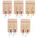 Dual color cork handmade earrings