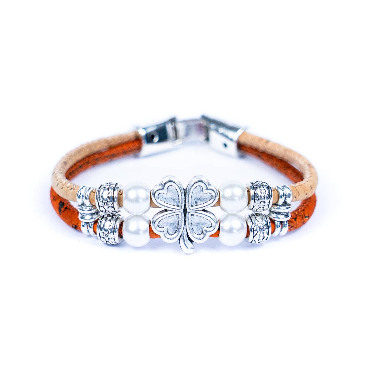 Flower Dual Color cork handmade Bracelet