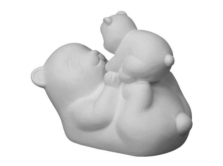 Mama and Baby Panda Bisqueware