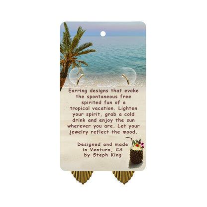 Golden Pearl and Silver Mermaid Earrings - Tropical Vacation
