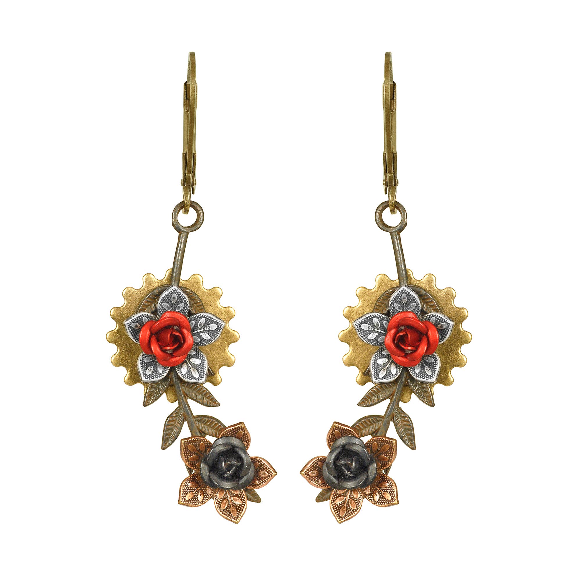 Fallen Leaf Steampunk Earrings