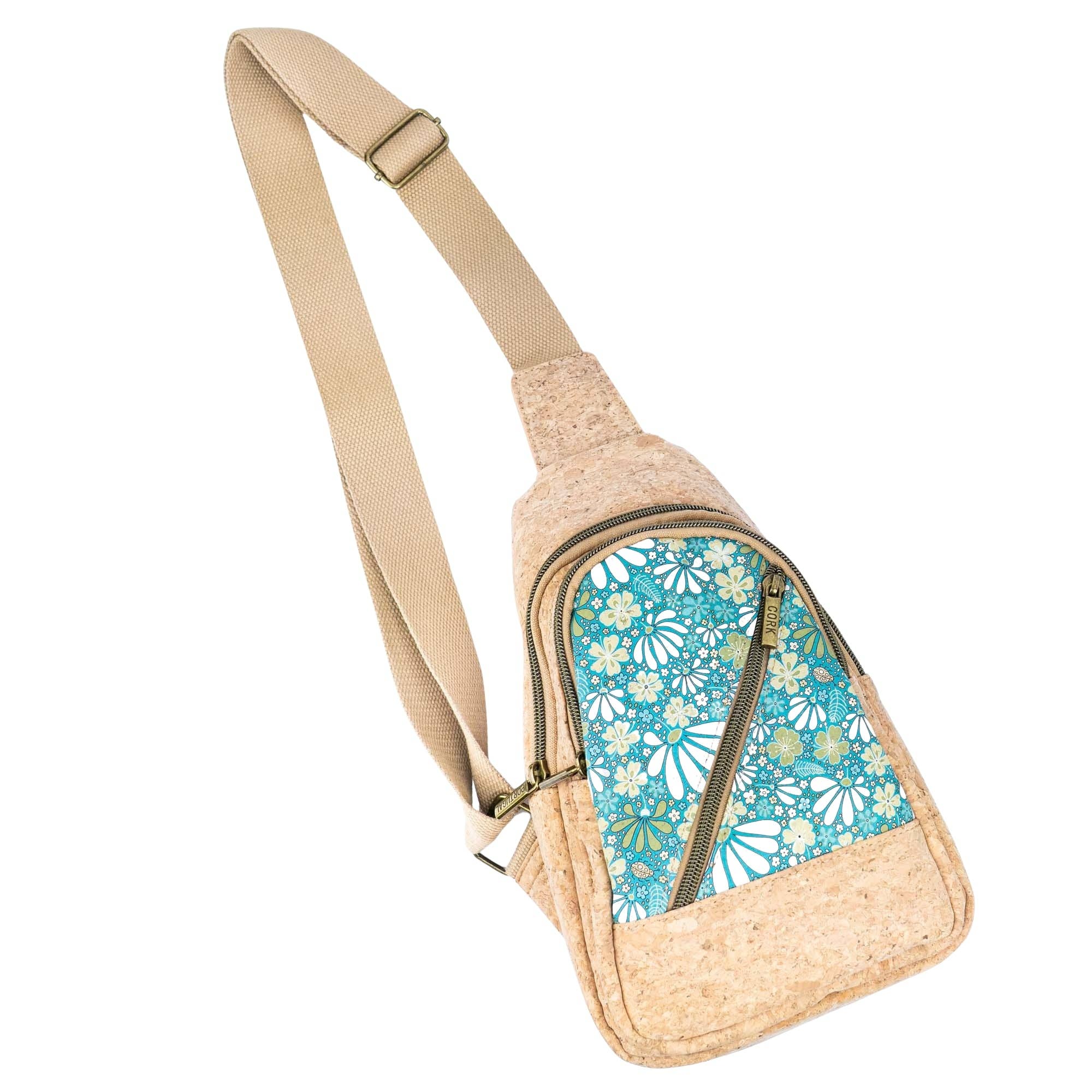 Cork Sling Bag with Printed Front Panel