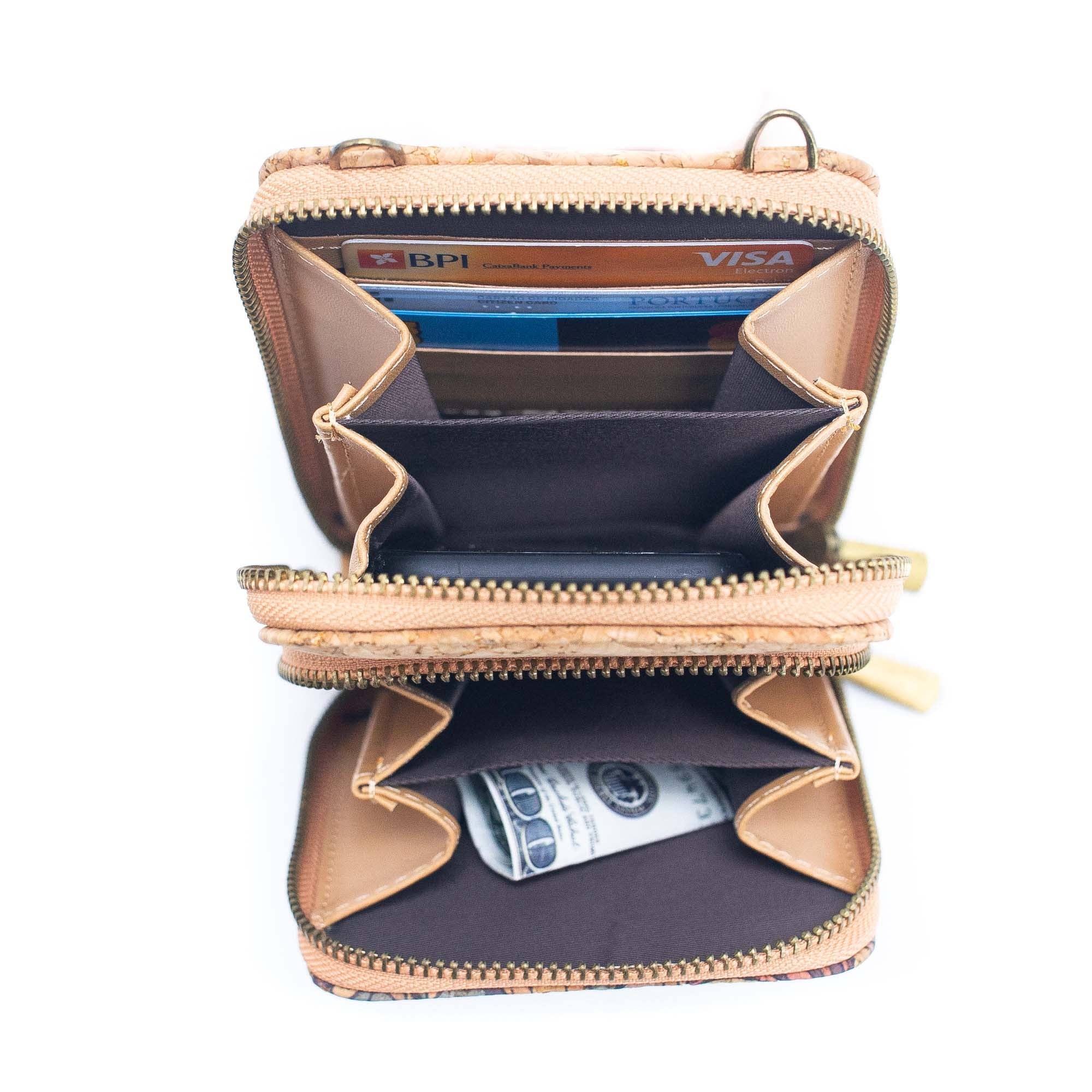 Natural Cork Women's Crossbody Phone Wallet