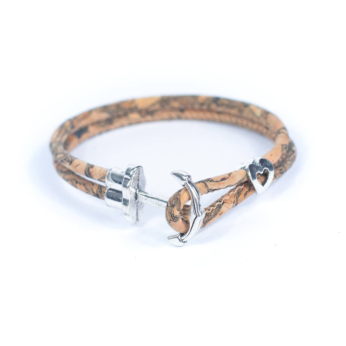 Anchor thread Cork Handmade Bracelet