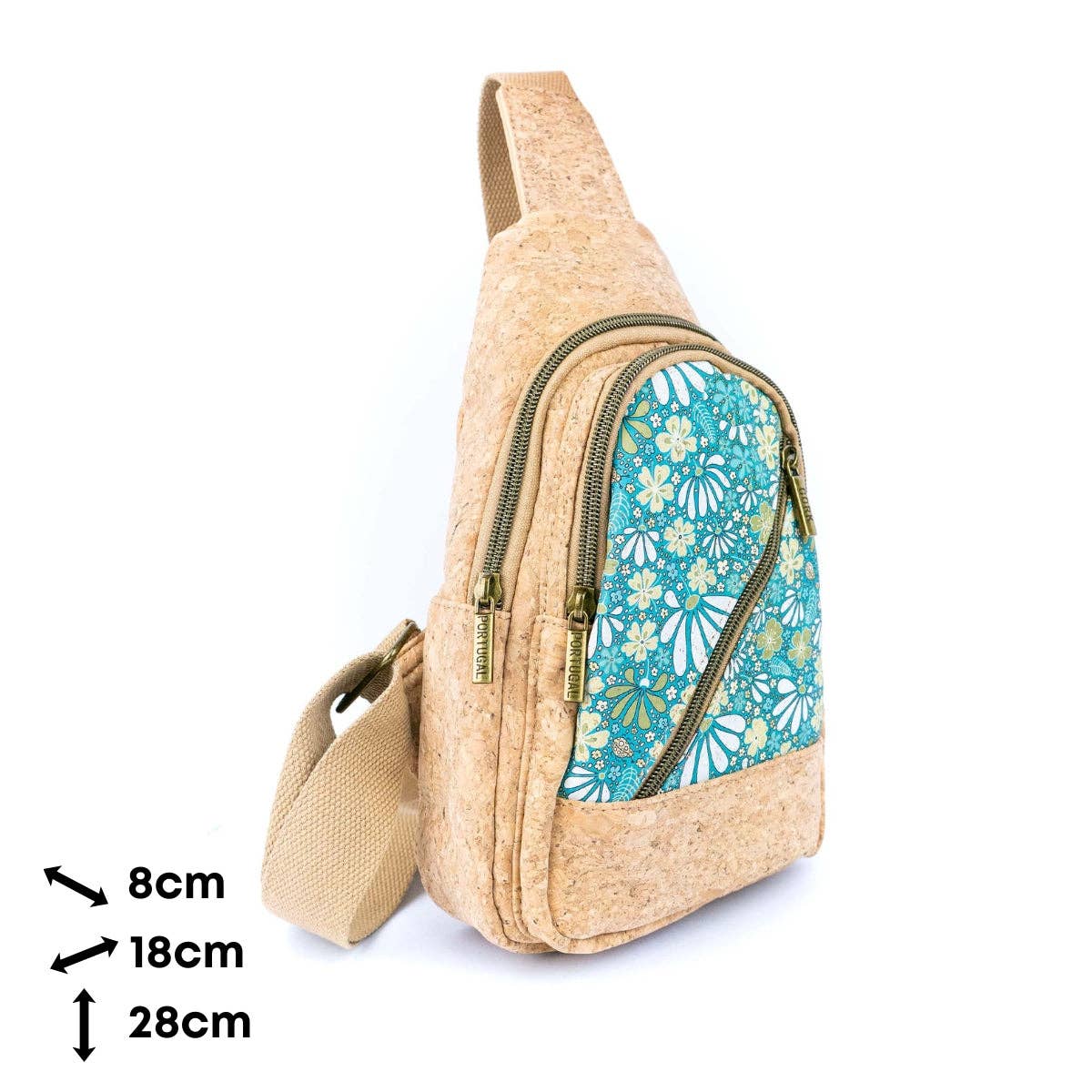 Cork Sling Bag with Printed Front Panel