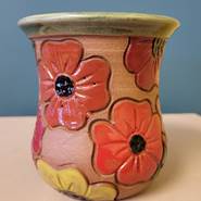 Carved Poppy Mug