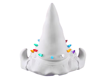 Lighted Tree Bearded Gnome Bisqueware