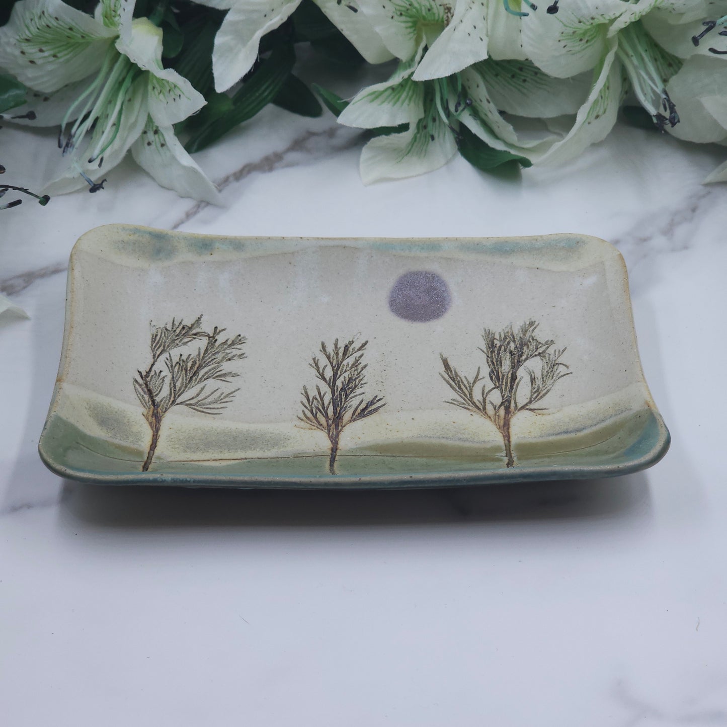 Snack Plate w/Branches handmade pottery