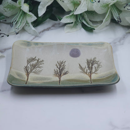 Snack Plate w/Branches handmade pottery