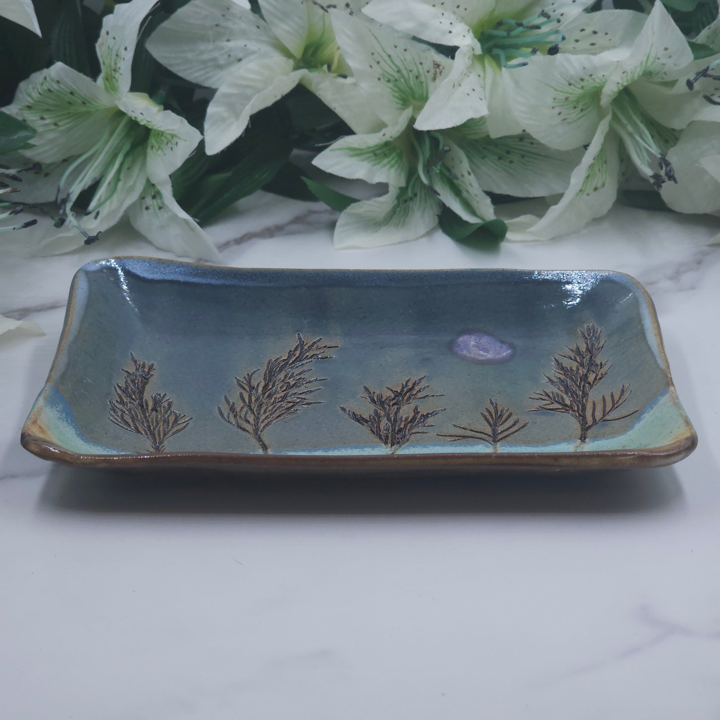 Snack Plate w/Branches handmade pottery