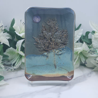 Snack Plate w/Branches handmade pottery