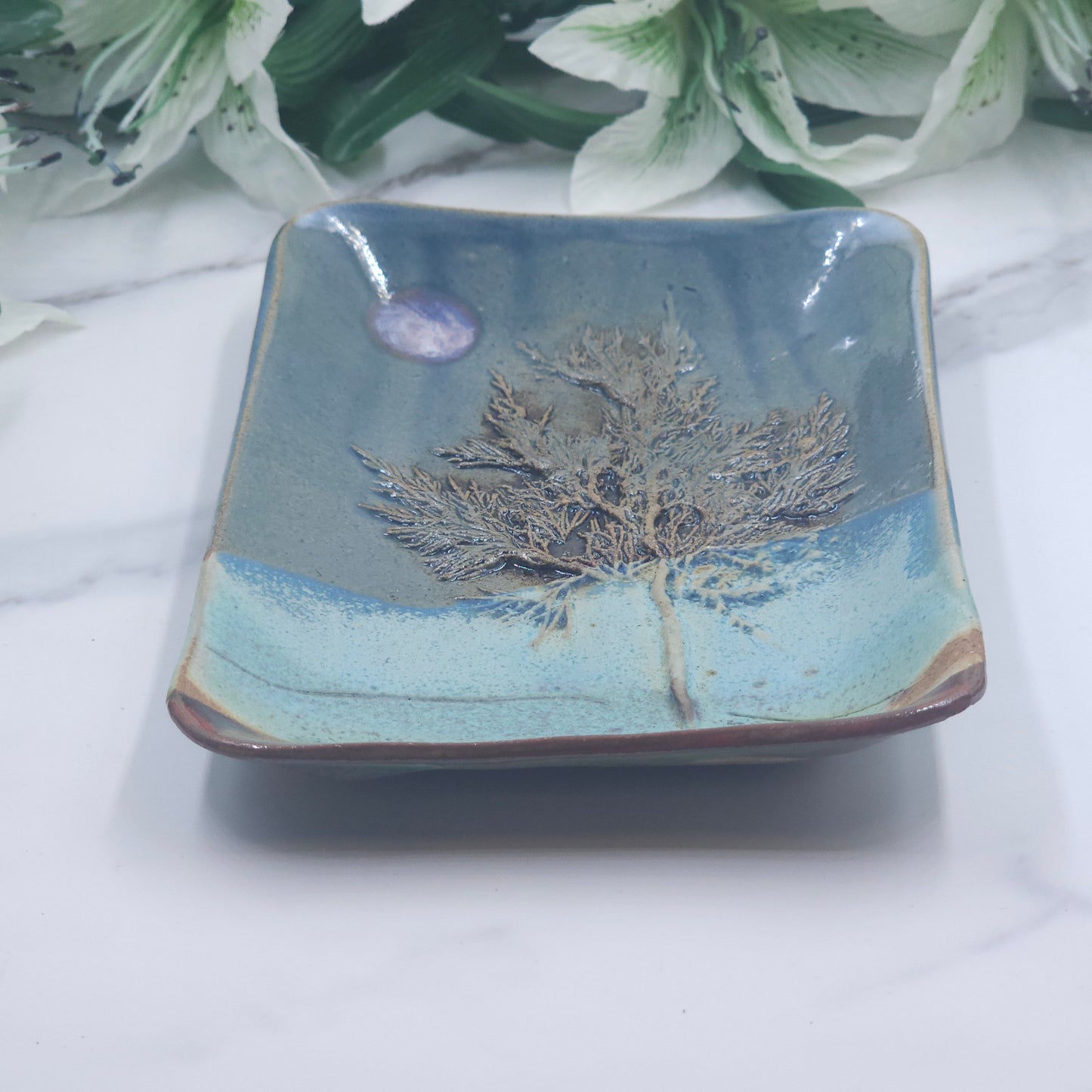 Snack Plate w/Branches handmade pottery