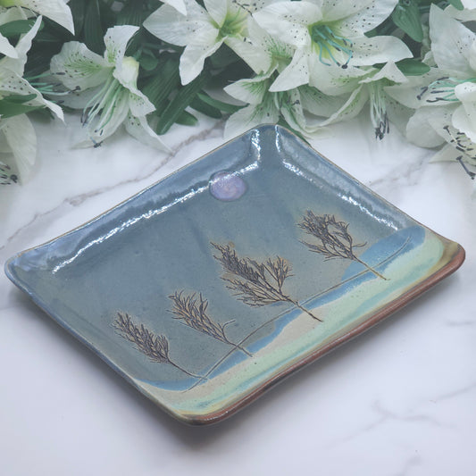 Sandwich Plate w/Branches handmade pottery