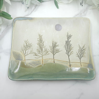 Sandwich Plate w/Branches handmade pottery