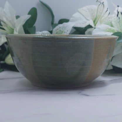 Cereal Bowl w/ Leaves handmade pottery