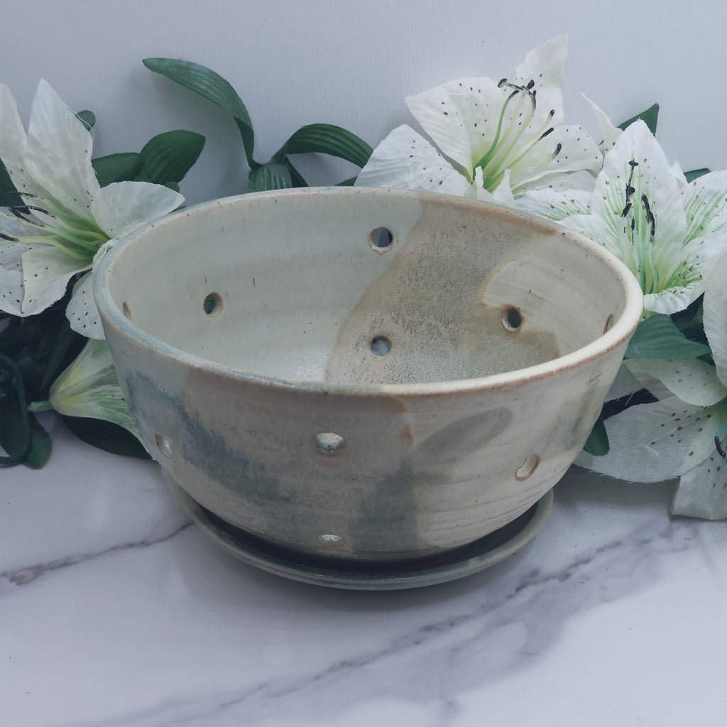 Berry Bowl w/dish handmade pottery