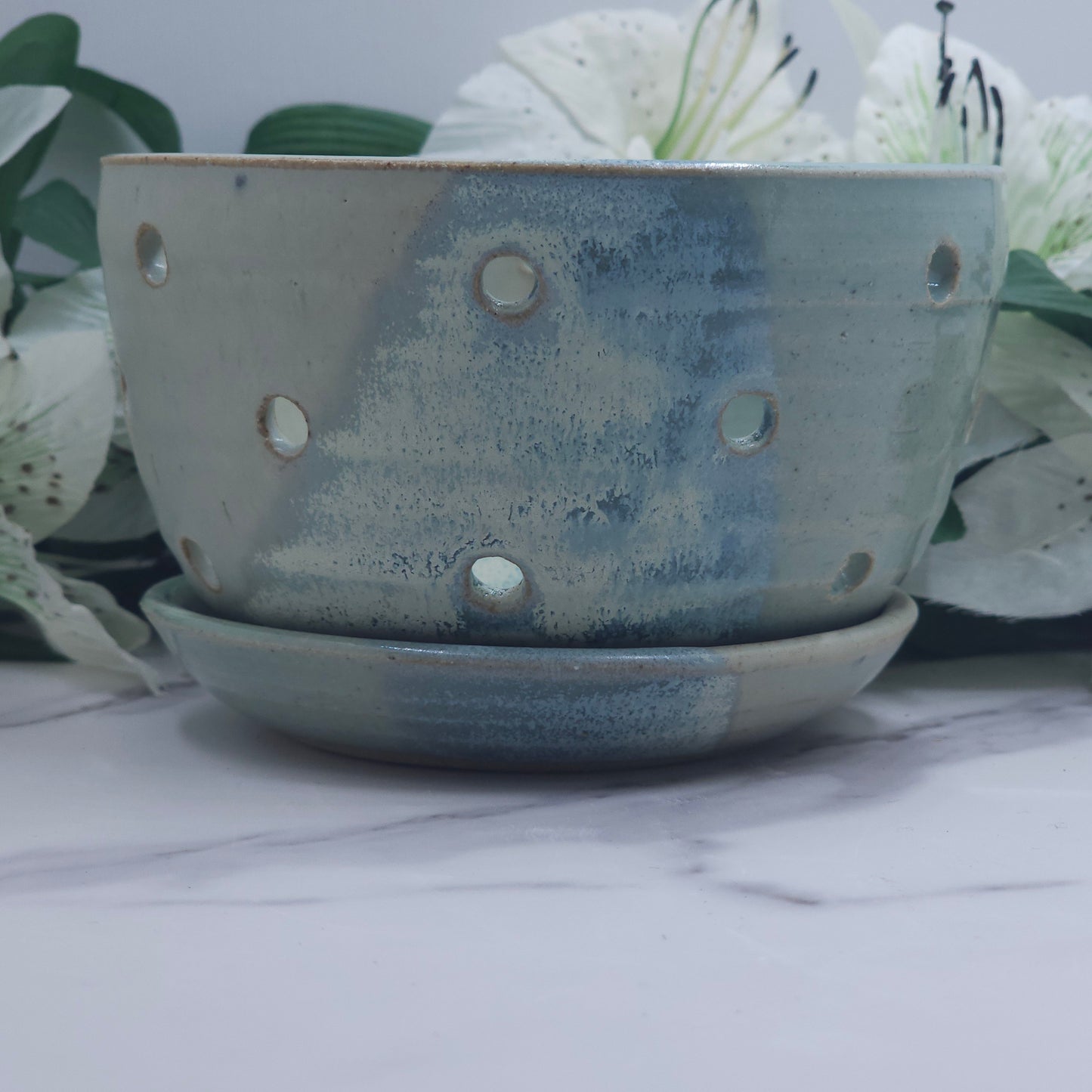 Berry Bowl w/dish handmade pottery