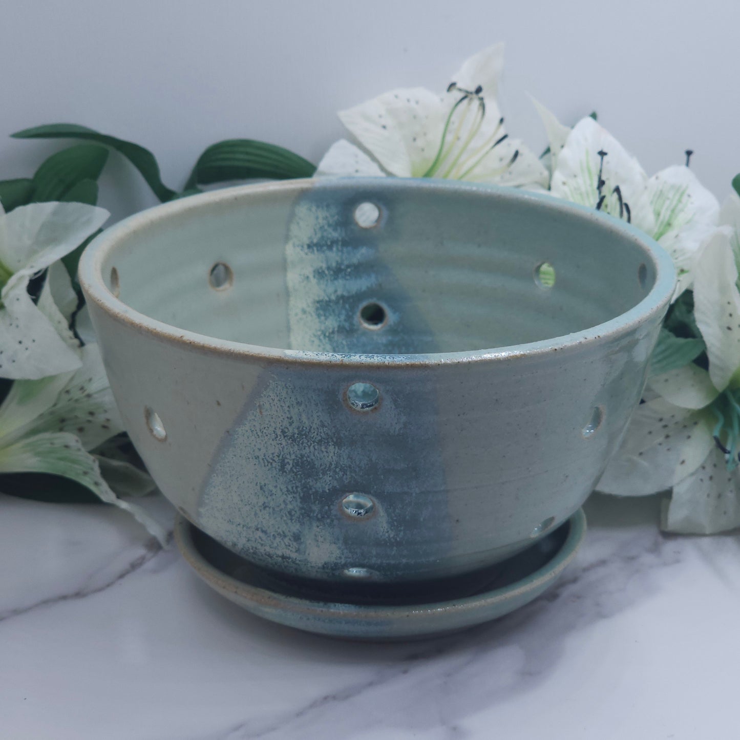 Berry Bowl w/dish handmade pottery