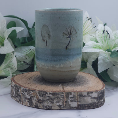 Sipper Cup w/ Leaves handmade pottery