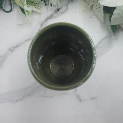 Sipper Cup w/ Leaves handmade pottery