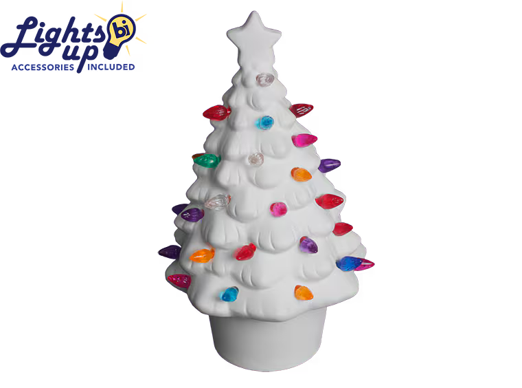 Small Lighted Christmas Tree Bisqueware