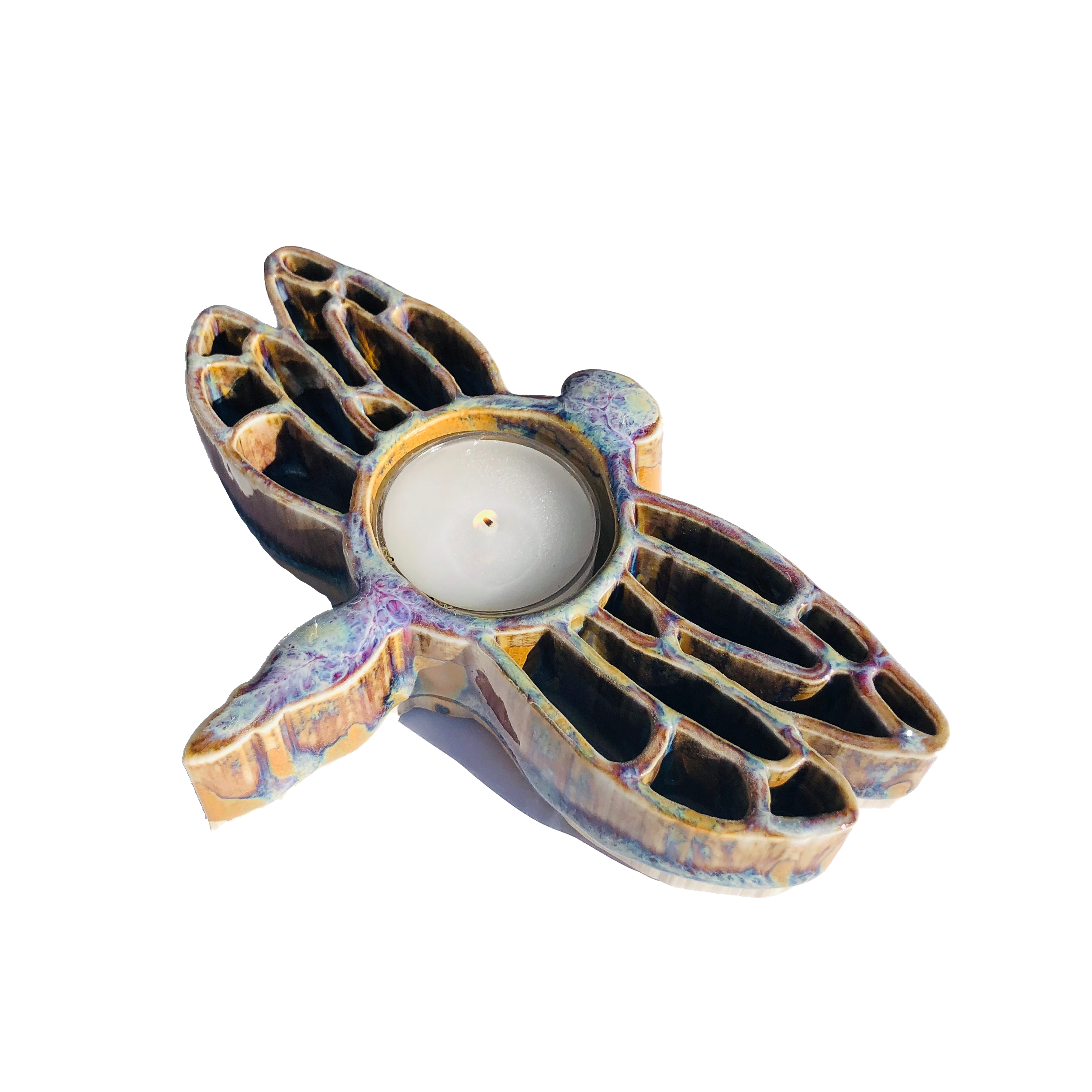 Dragonfly Tealight Holder - Stoneware Pottery