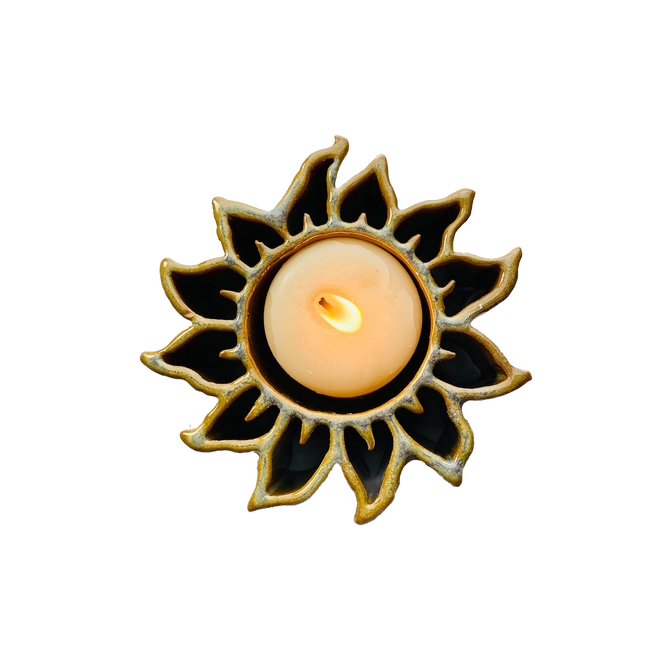 Sunflower CandlePot - Stoneware Bay Pottery