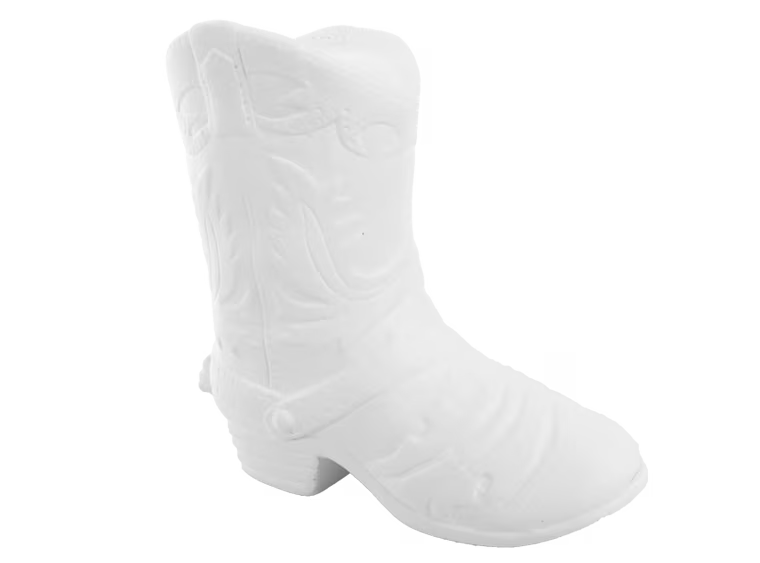 Cowboy Boot Bank Bisqueware