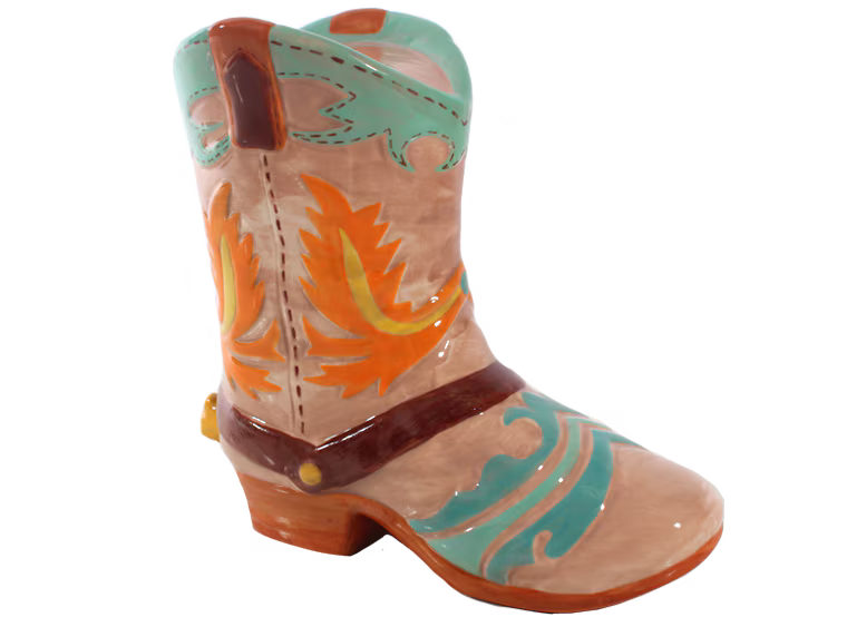 Cowboy Boot Bank Bisqueware
