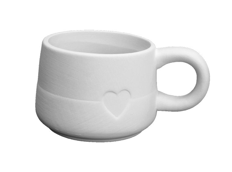 Modern Heart Mug Bisqueware