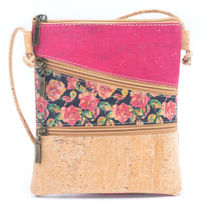 Cork Pattern stitching cork zipper crossbody bag