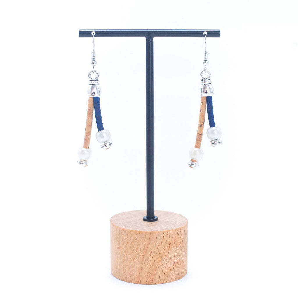 Dual color cork handmade earrings
