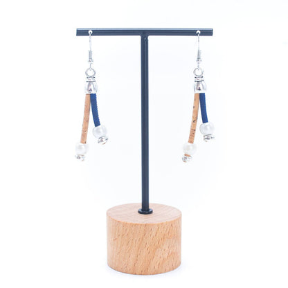 Dual color cork handmade earrings