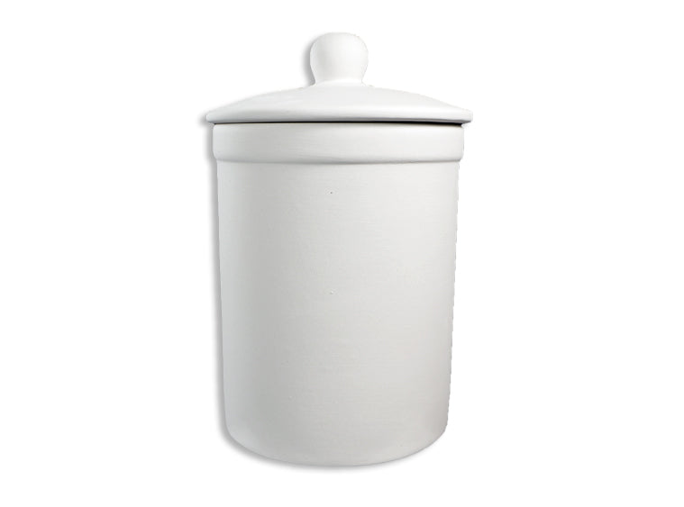 Small Canister with Seal Bisqueware