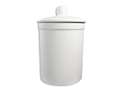 Small Canister with Seal Bisqueware