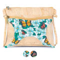 Butterfly & Floral Print Cork Crossbody Bag