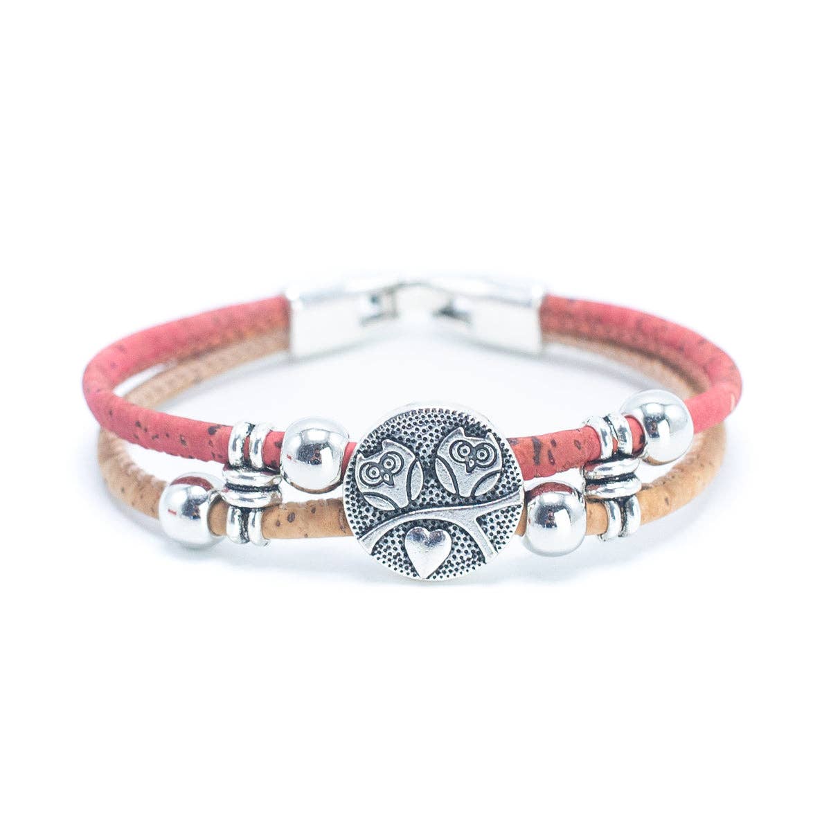 Rose Bead & Colorful Cork Bracelet